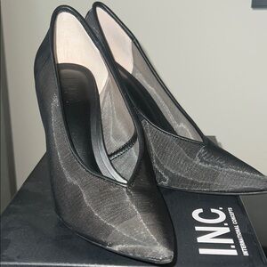 INC International Concepts Women's Shimmering Black Heels
